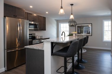 Kitchen of a 3 Bedroom Unit in the Saddle Rock Way, a high-end townhouse community by Socha Companies in Manchester NH